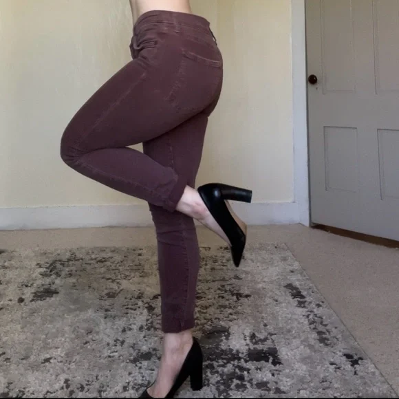 Current/Elliott Dusty Rose Mauve Denim Skinny Jeans Cute Luxury NWOT Summer - Picture 11 of 14